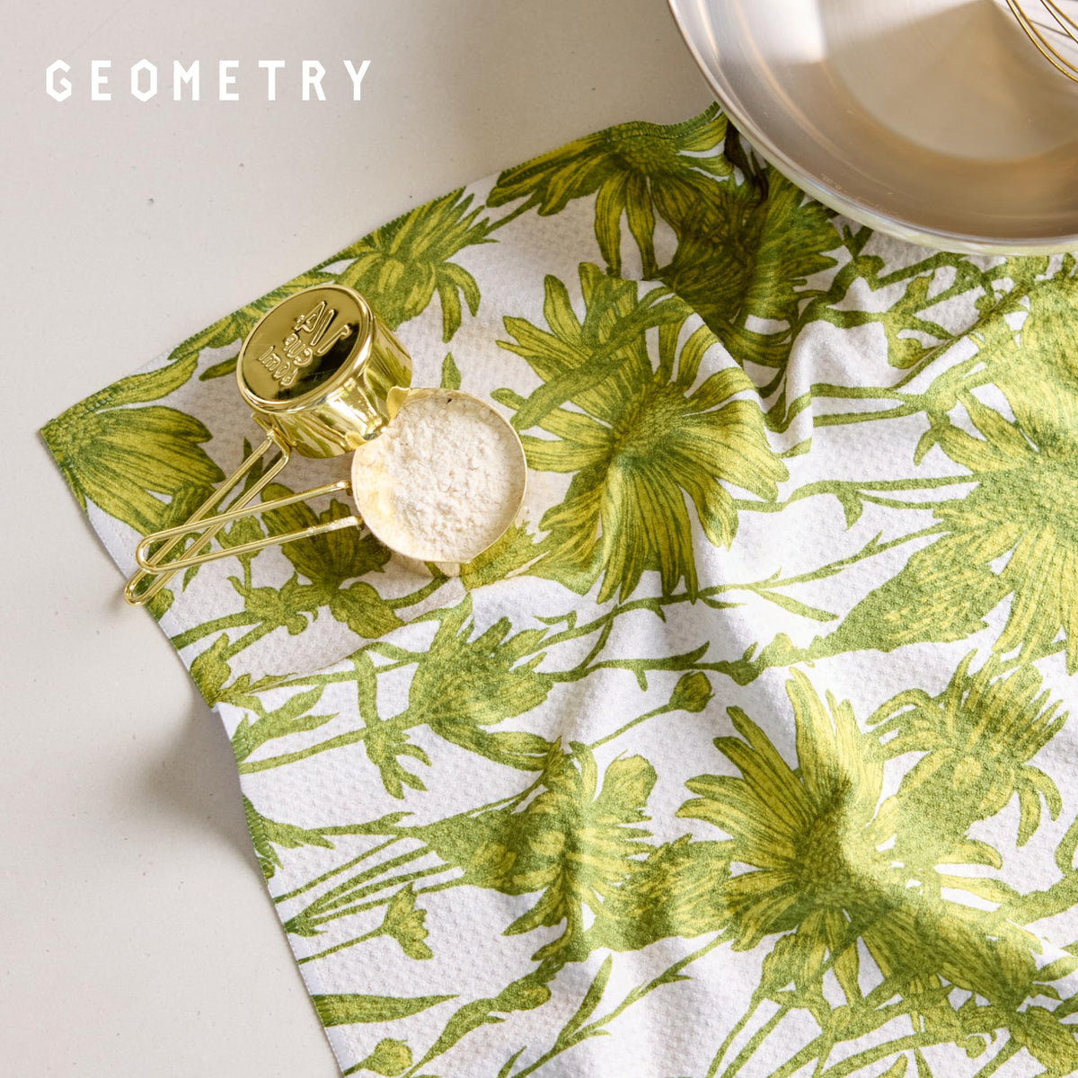 GEOMETRY Tea Towel California-designed production emphasizes mindful resource use