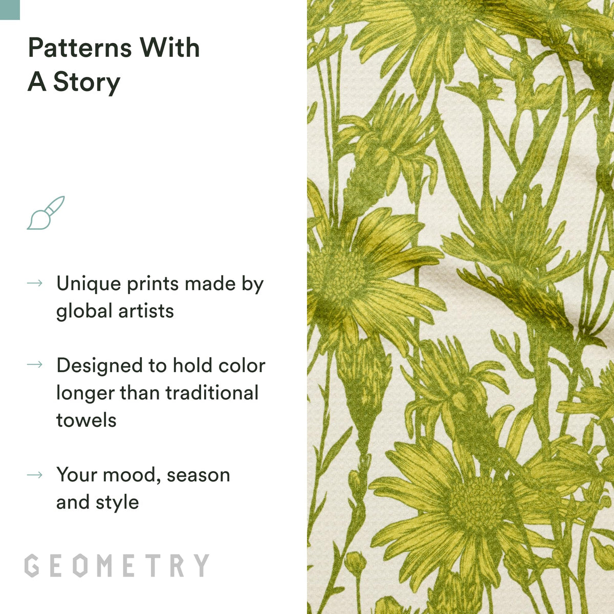 GEOMETRY Tea Towel cleaning spills ideal for quick wipe-downs on counters