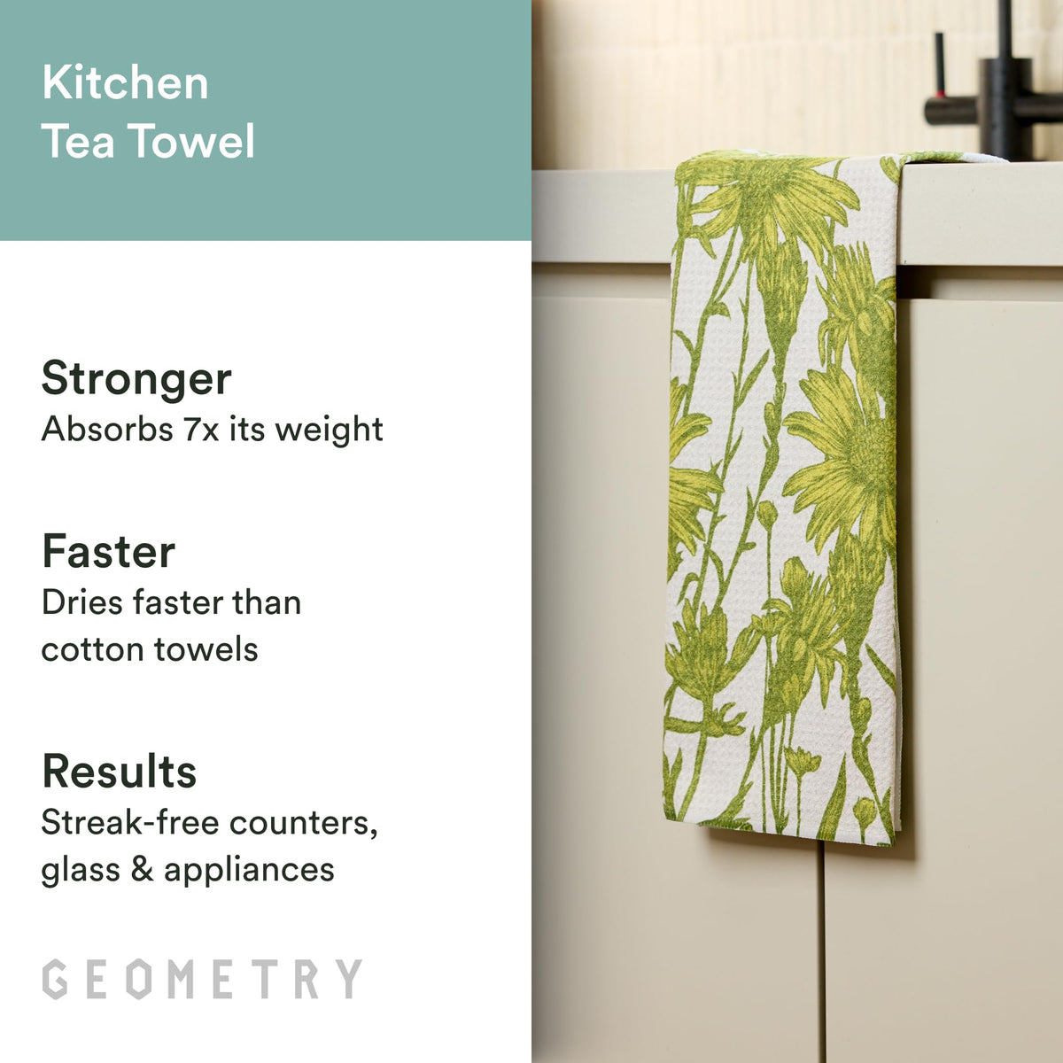 GEOMETRY Tea Towel quick dry focus for fast turnover and fresher towels