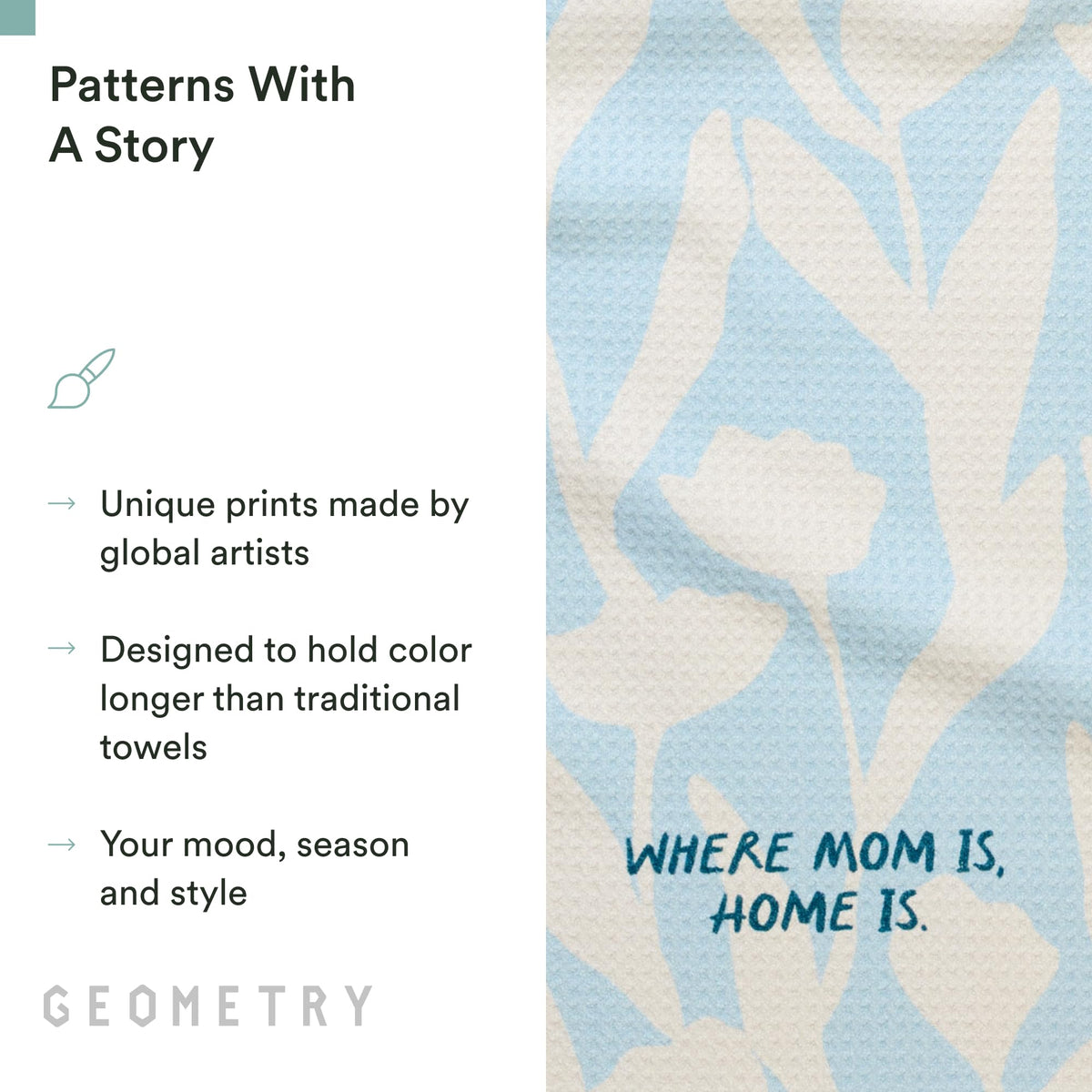 GEOMETRY Tea Towels made from post-consumer materials for eco-friendly use.