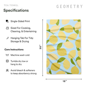 GEOMETRY Main Squeeze towel made from post-consumer materials.