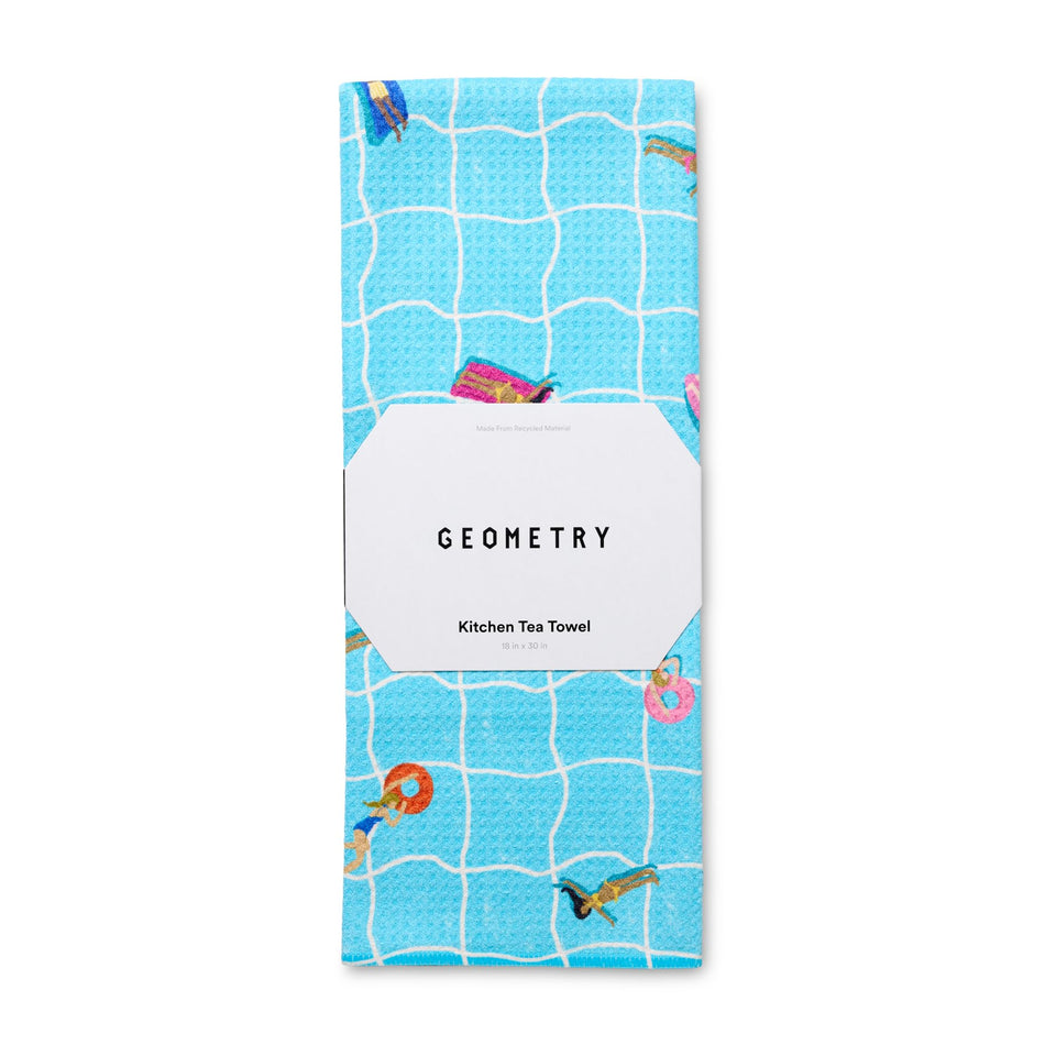 GEOMETRY Tea Towel quick-dry performance for fast dish drying and counter cleaning.