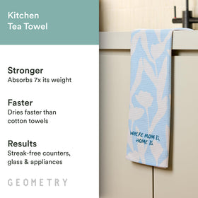 GEOMETRY Tea Towels ultra-absorbent microfiber soaks up spills efficiently.