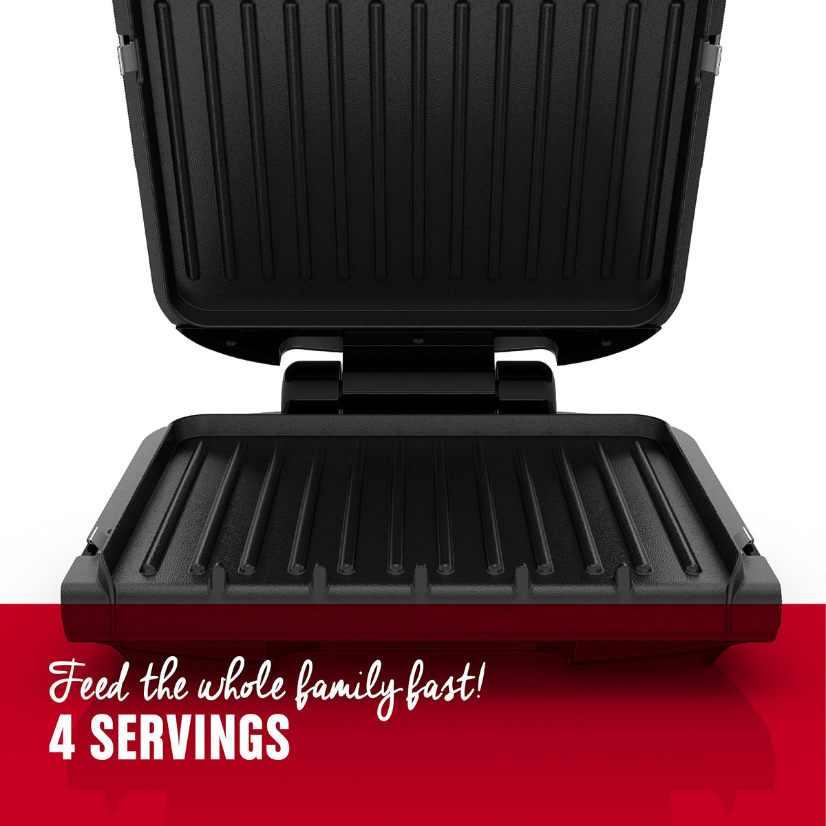 George Foreman 4-Serving panini press closed for quick meals