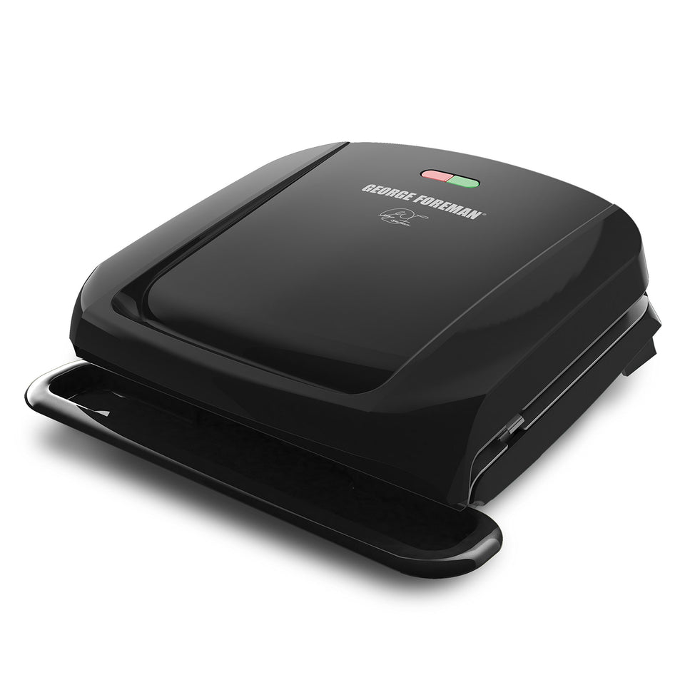 George Foreman 4-Serving grill front view shows compact size for small kitchens