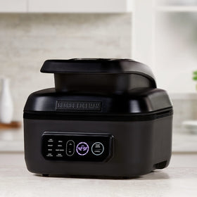 George Foreman Beyond Grill compact countertop design fits on a kitchen counter