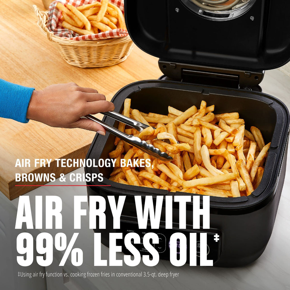 George Foreman Beyond Grill searing at 500°F for bold grill marks