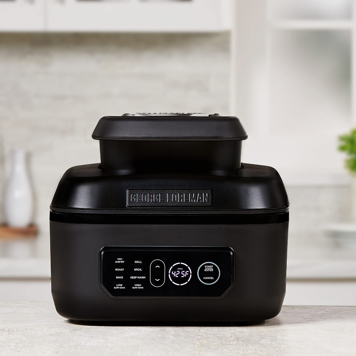 George Foreman Beyond Grill serves up to six portions for family meals