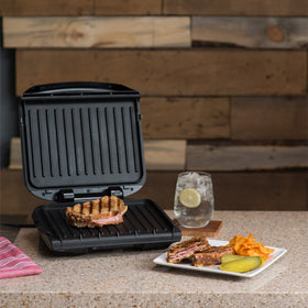 George Foreman drip tray catches grease for cleaner cooking