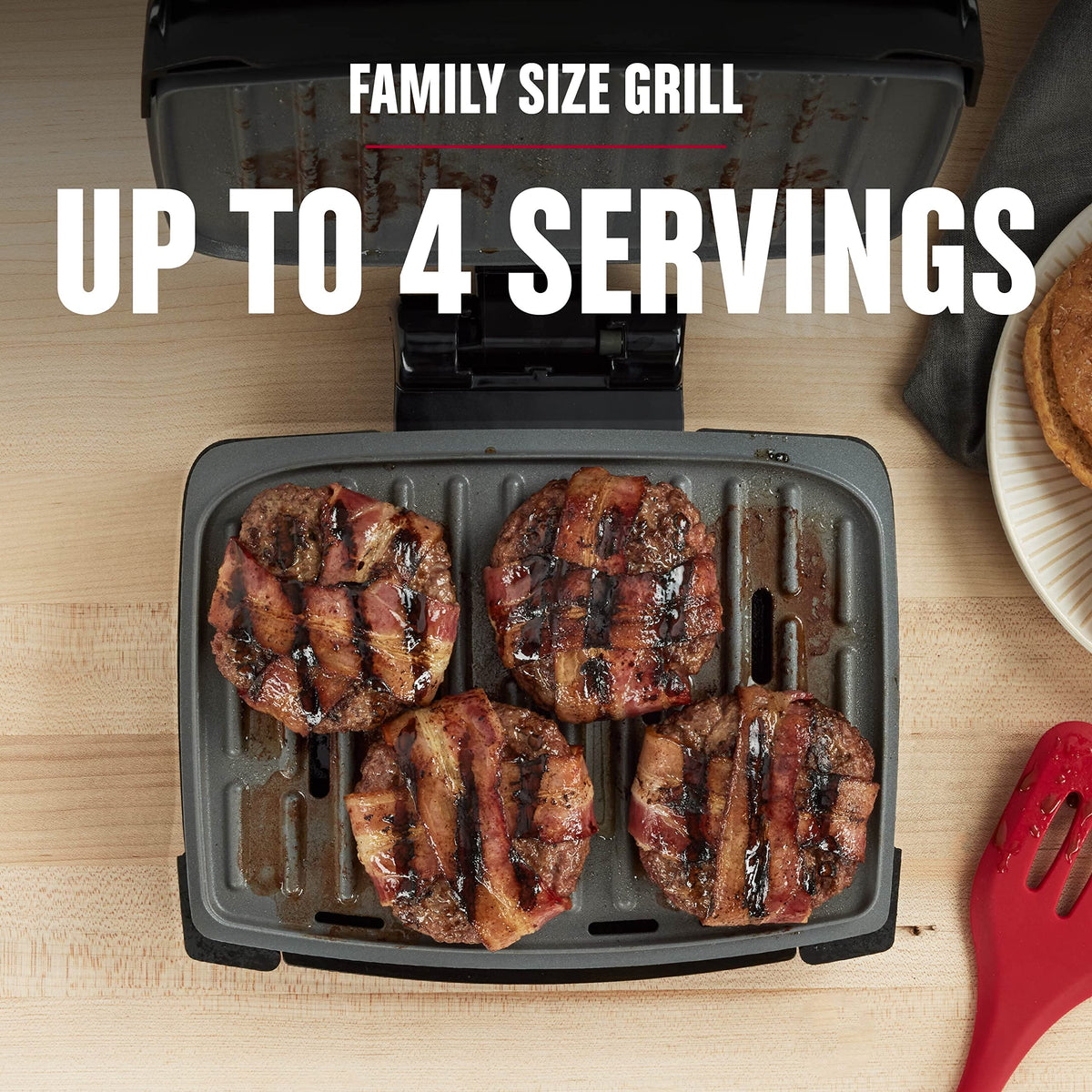 George Foreman Submersible Grill cooks up to four servings for family meals