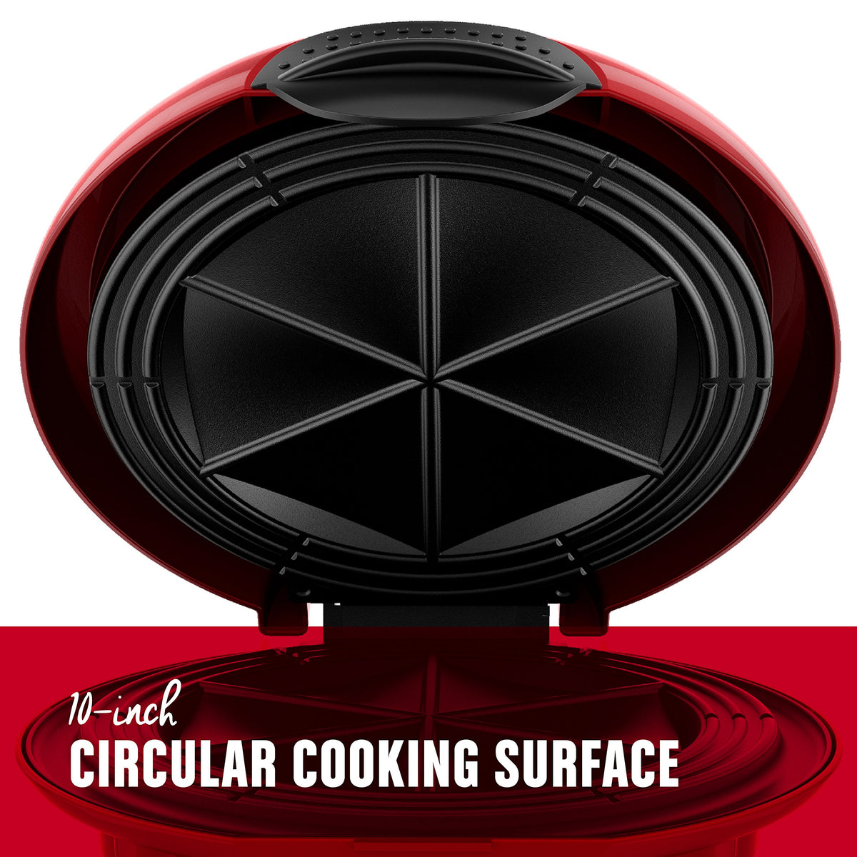 George Foreman Quesadilla Maker red vertical storage saves counter space