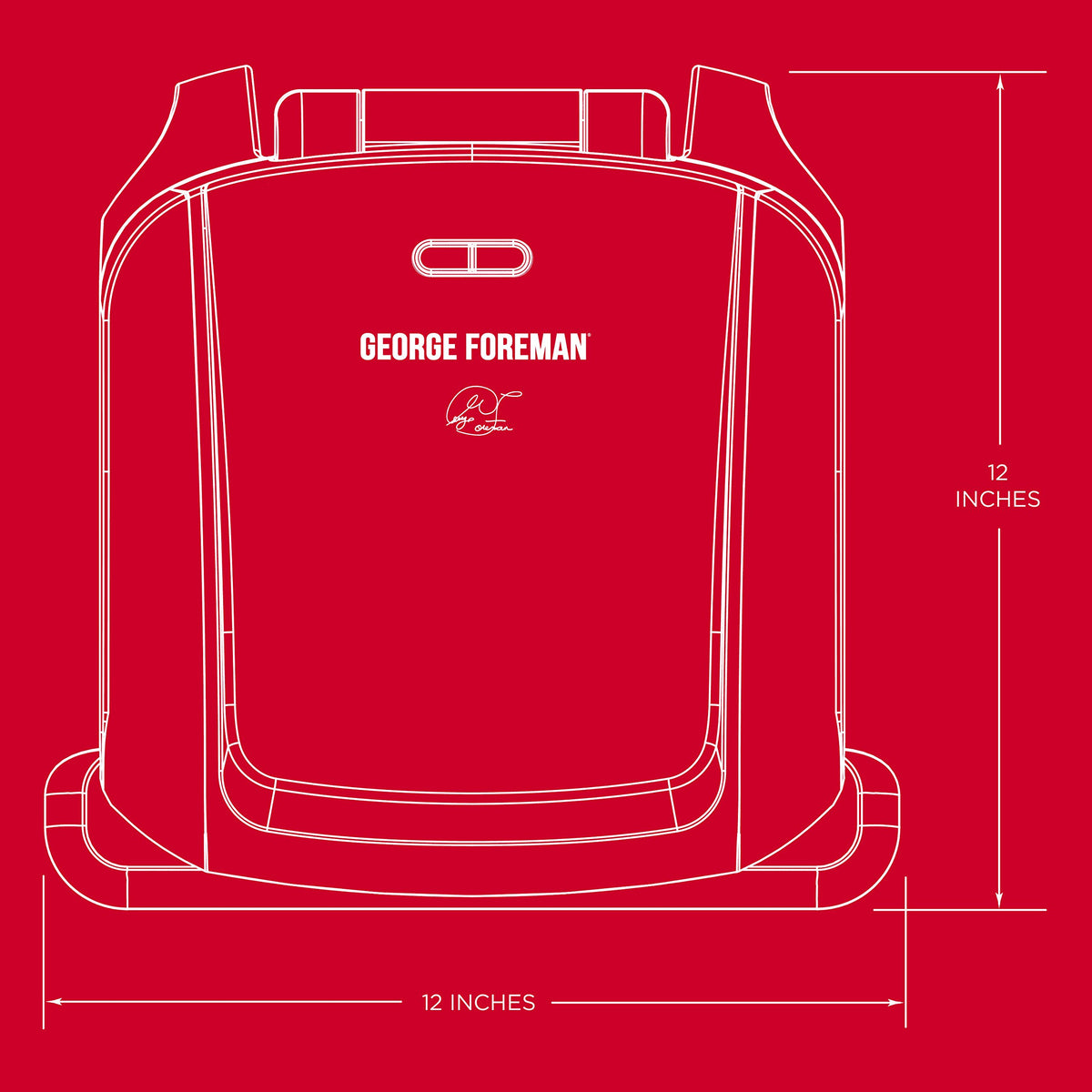 George Foreman sloped grilling surface drains fat during cooking