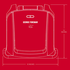George Foreman sloped grilling surface drains fat during cooking