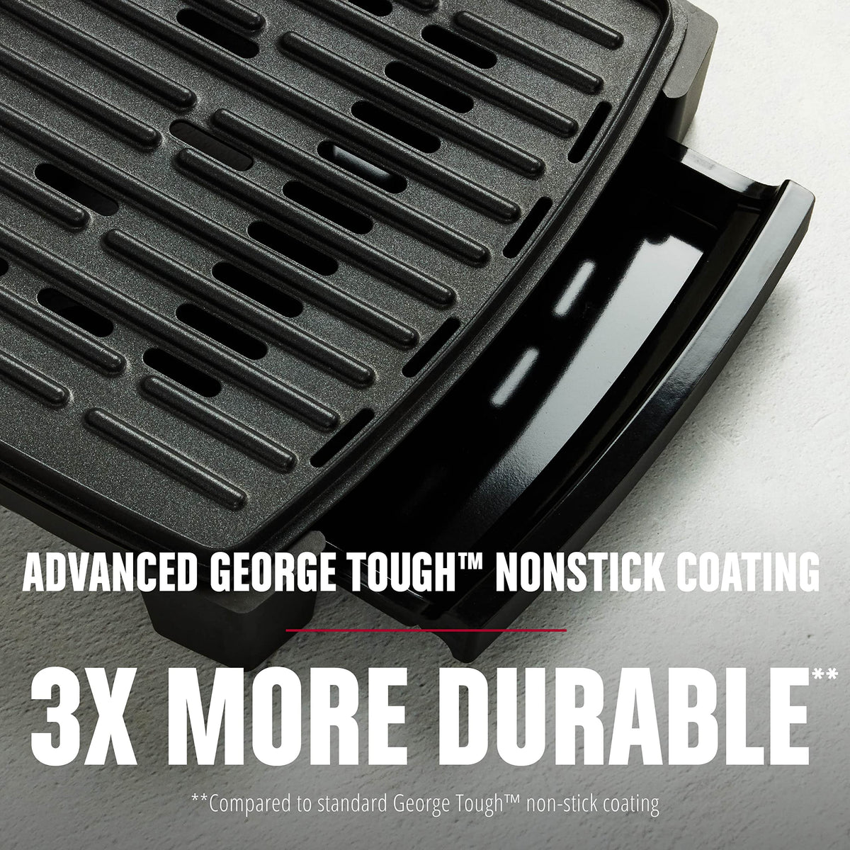 GEORGE FOREMAN Submersible grill adjustable temperature dial for precise cooking.