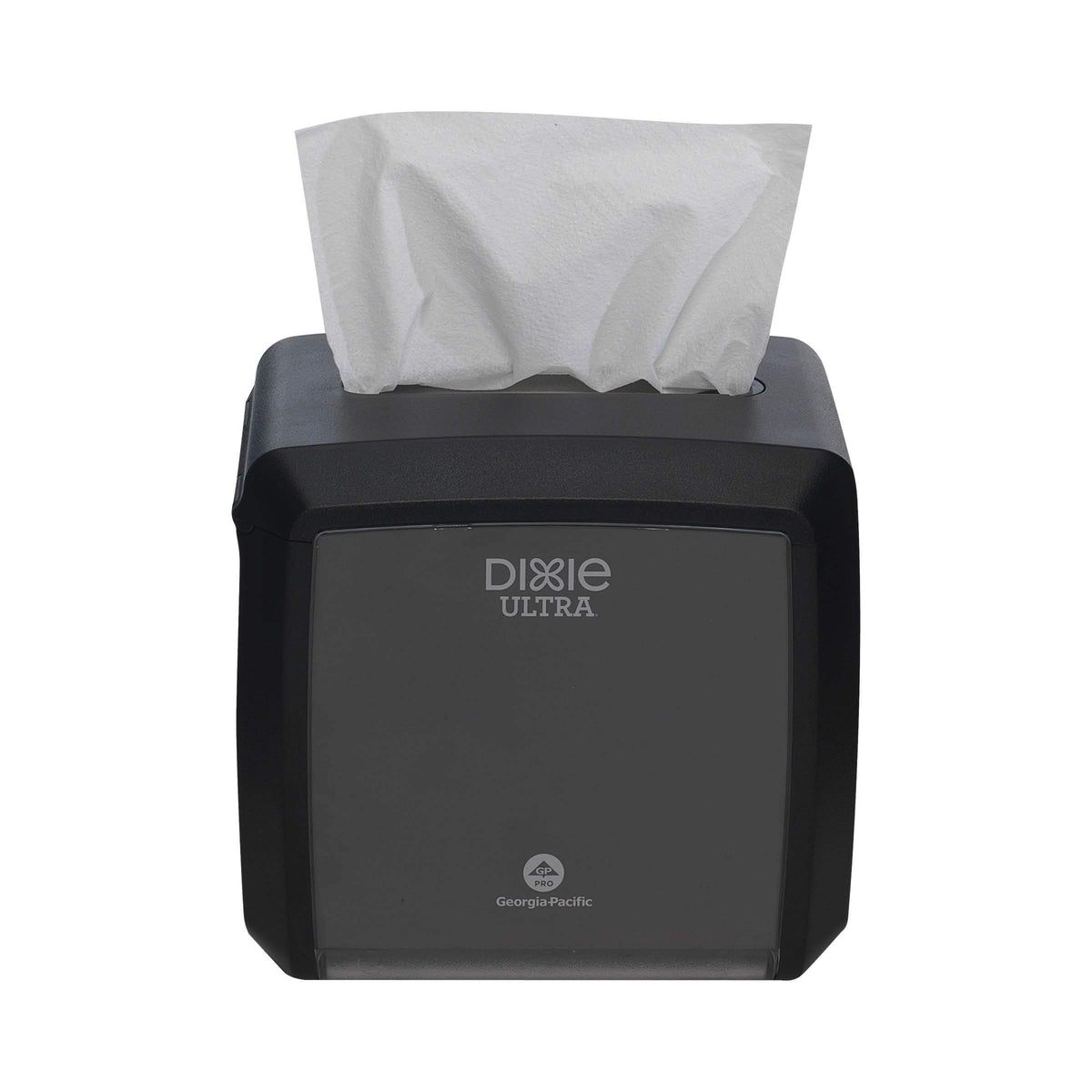 Latch-refill system on Dixie Ultra dispenser enables quick maintenance and secure restocking.