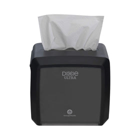 Latch-refill system on Dixie Ultra dispenser enables quick maintenance and secure restocking.