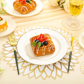 Geosar gold round coasters protect surfaces while adding chic style.