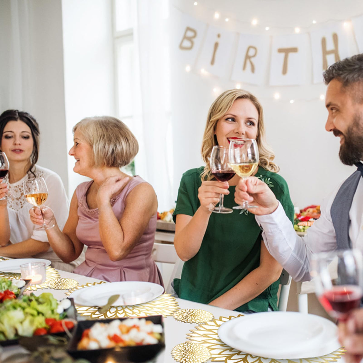 Geosar hollow design placemats offer modern decorative flair.