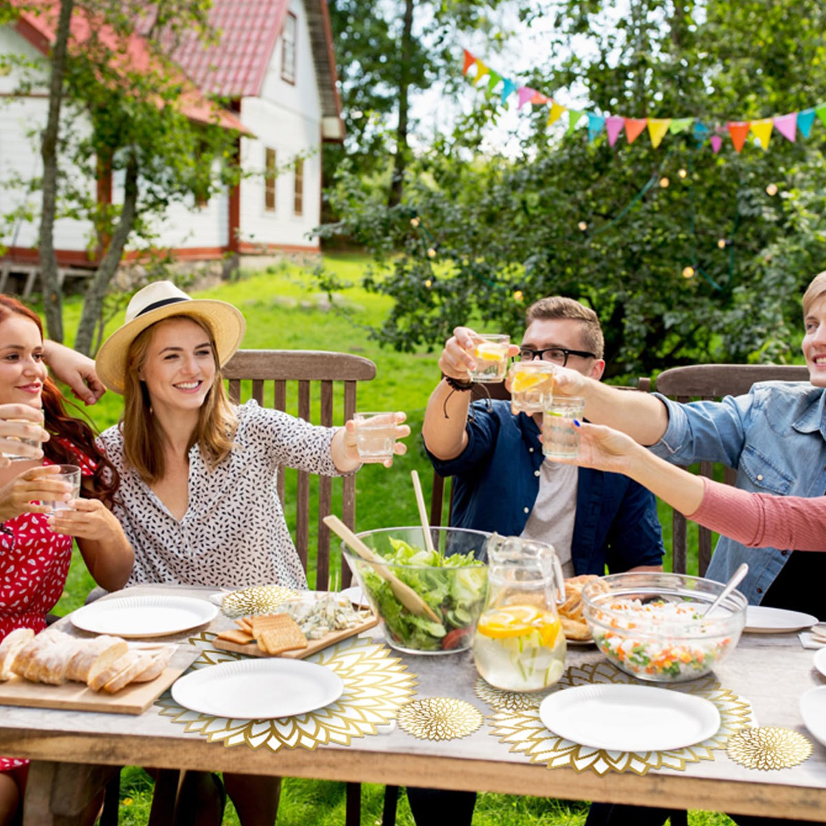 Geosar placemats and coasters suited for indoor and outdoor use.