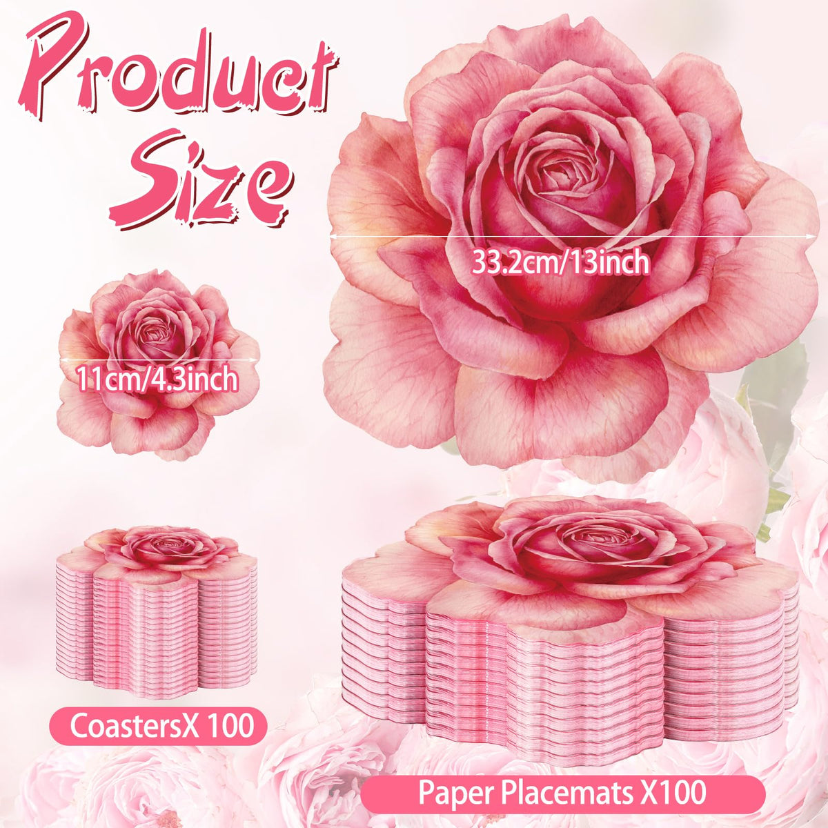 Geosar rose design table decor adds elegance to weddings and showers.