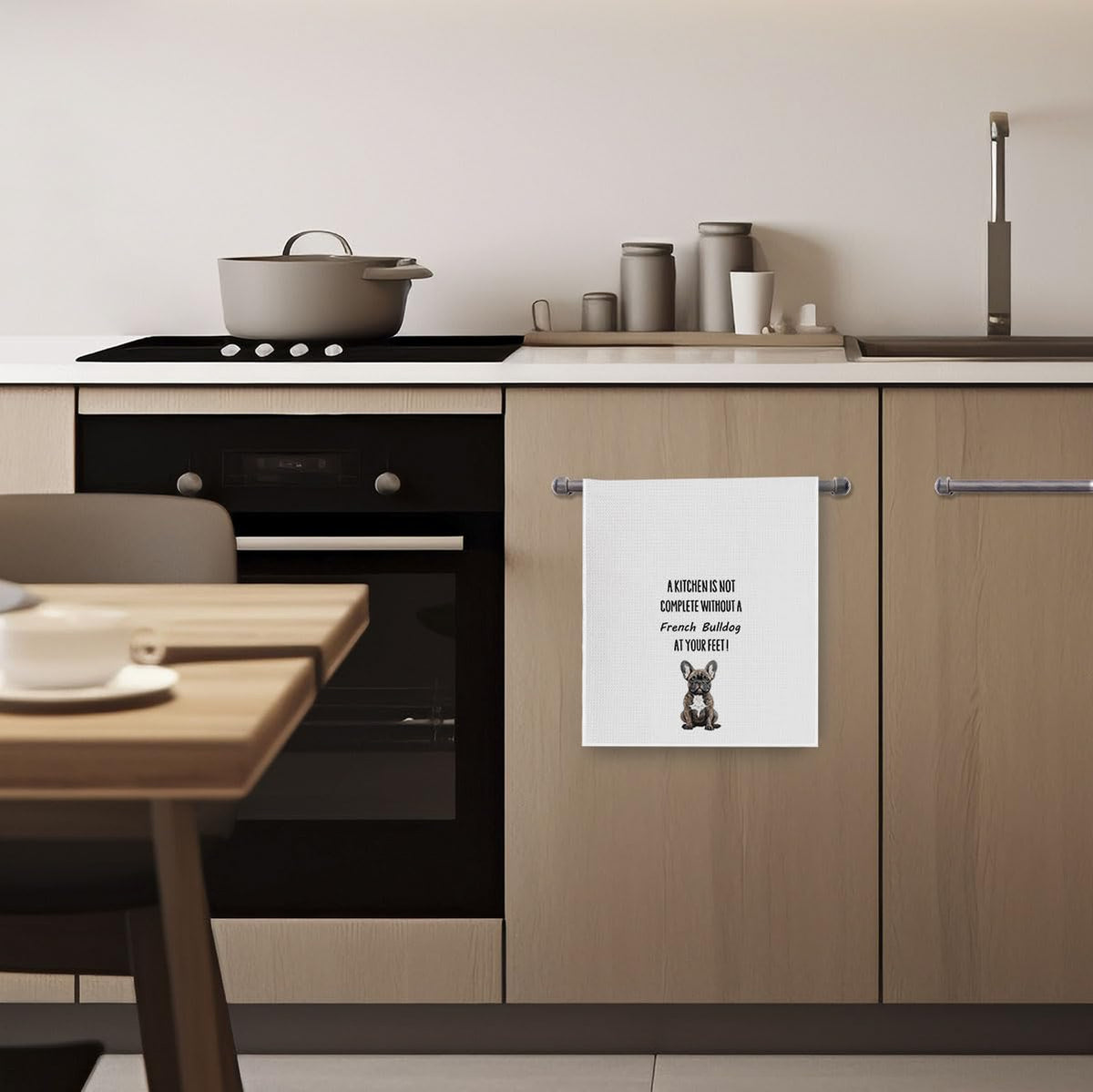 Geqtt kitchen towel hanging-ready for easy access.
