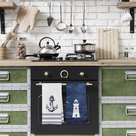 Geqtt Nautical Hand Towel soft texture protects delicate cookware and hands