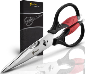 Gerior kitchen scissors come apart for easy cleaning of the pivot area.