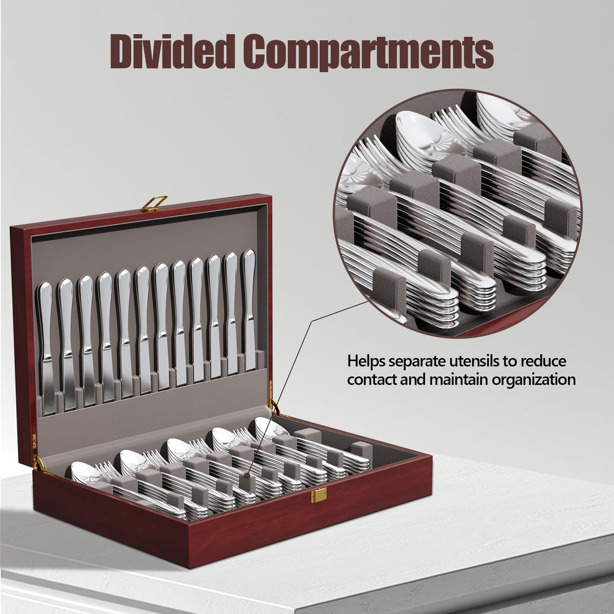 Gernshe divided compartments keep spoons and forks neatly separated for easy access.