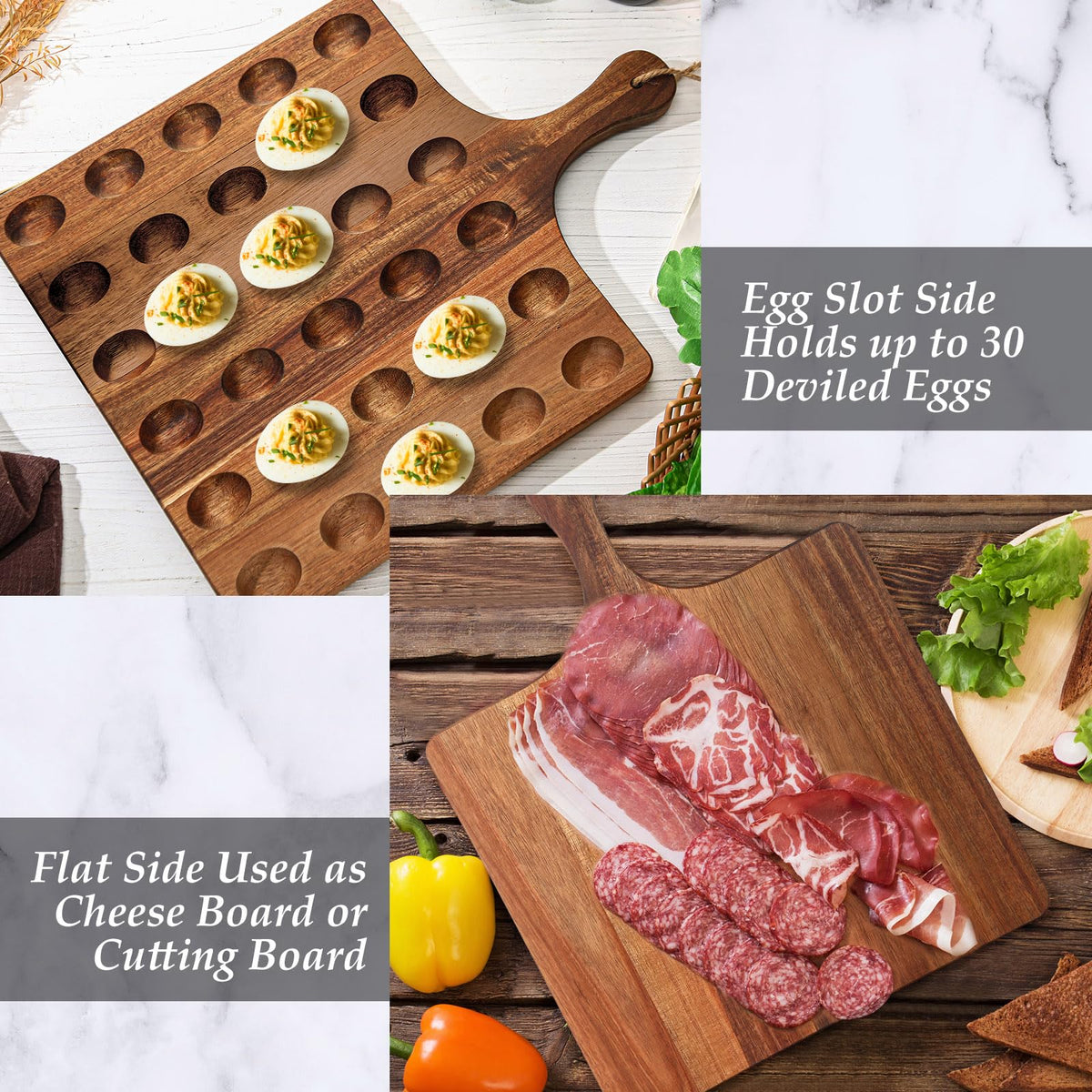 Gerrii acacia wood cutting board durable surface for prep and serving