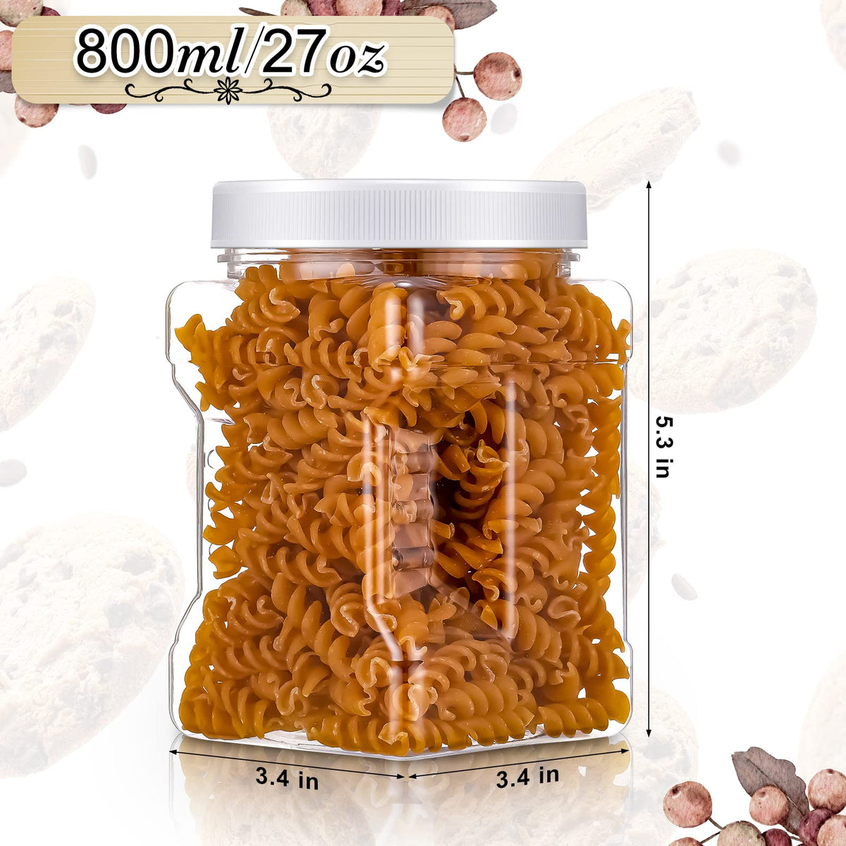Gerrii easy-grip lid jar side view showing ergonomic handles for easy dispensing.