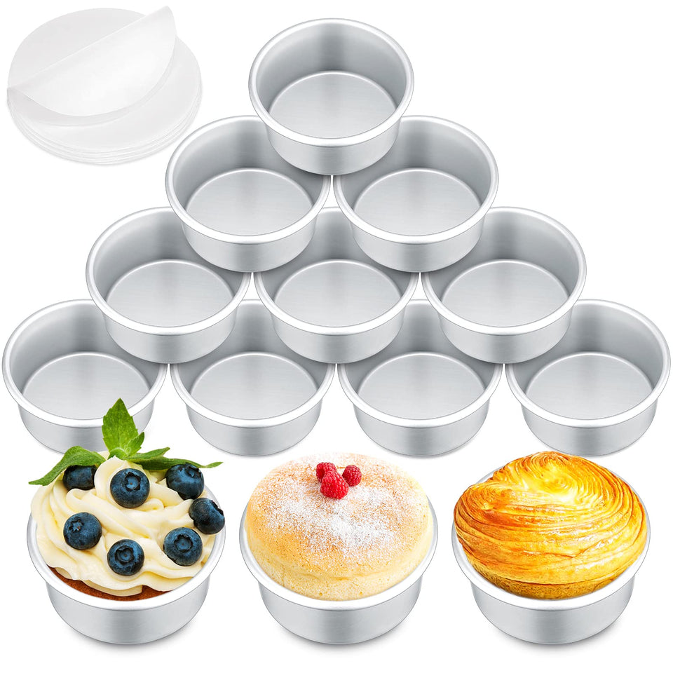 Gerrii mini cake pans 4inch set for even baking and easy release