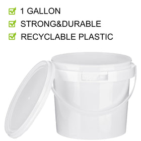 Gerrii multipurpose bucket used for paint and storage in a workspace.