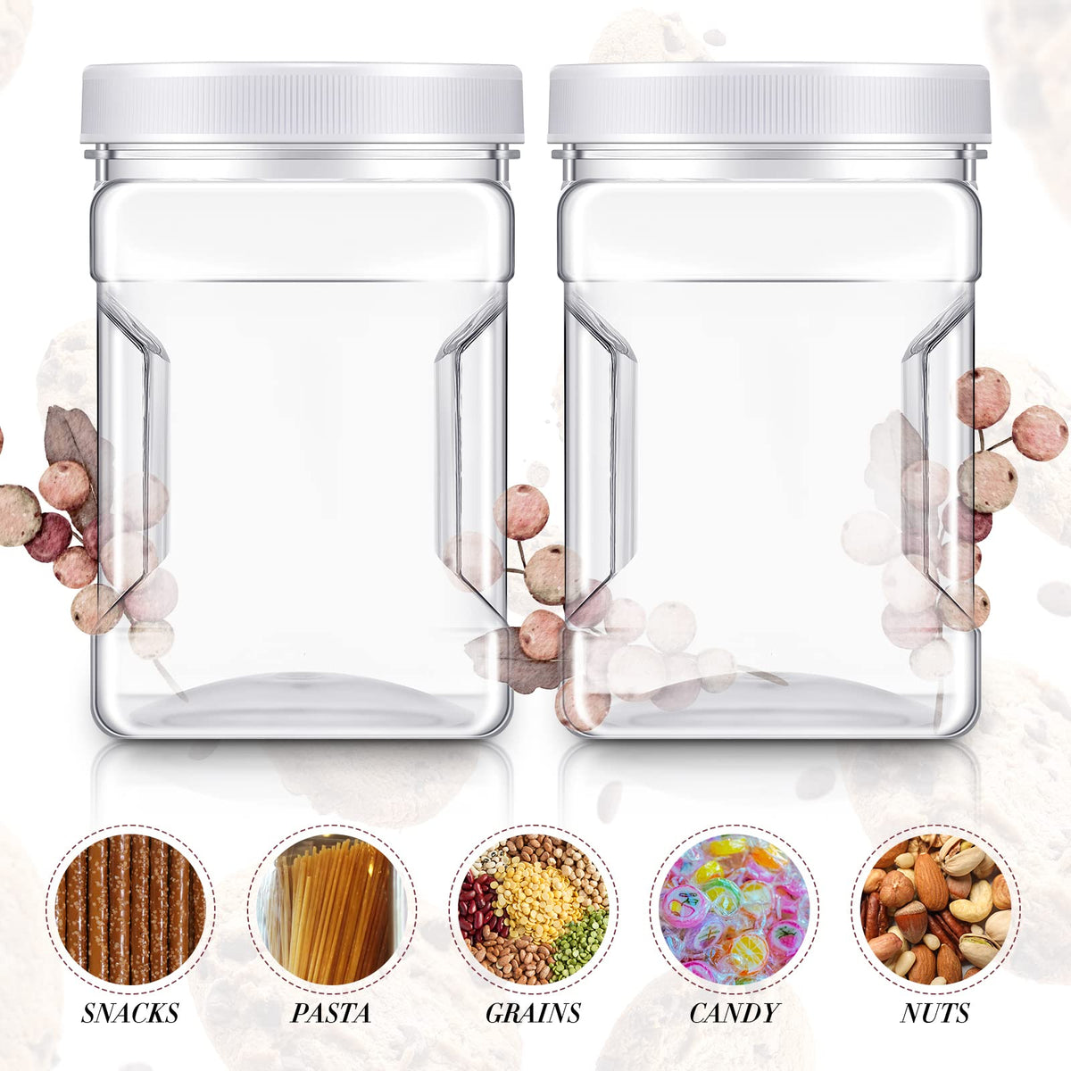 Gerrii transparent storage jar suitable for kitchen or craft supplies with clear visibility.