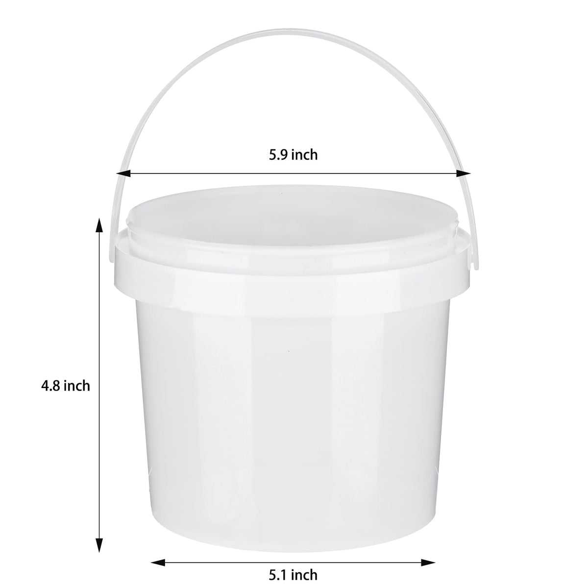 Gerrii white plastic bucket with handle open for easy transport.