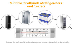 GERUSEA fridge thermometer dial close-up with easy-to-read numbers