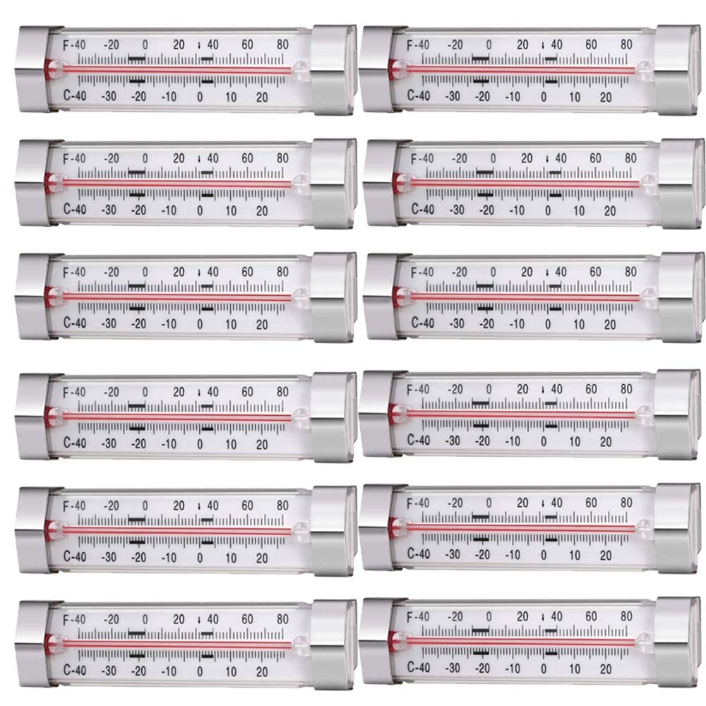 GERUSEA 12-pack fridge thermometer front view for accurate fridge temps