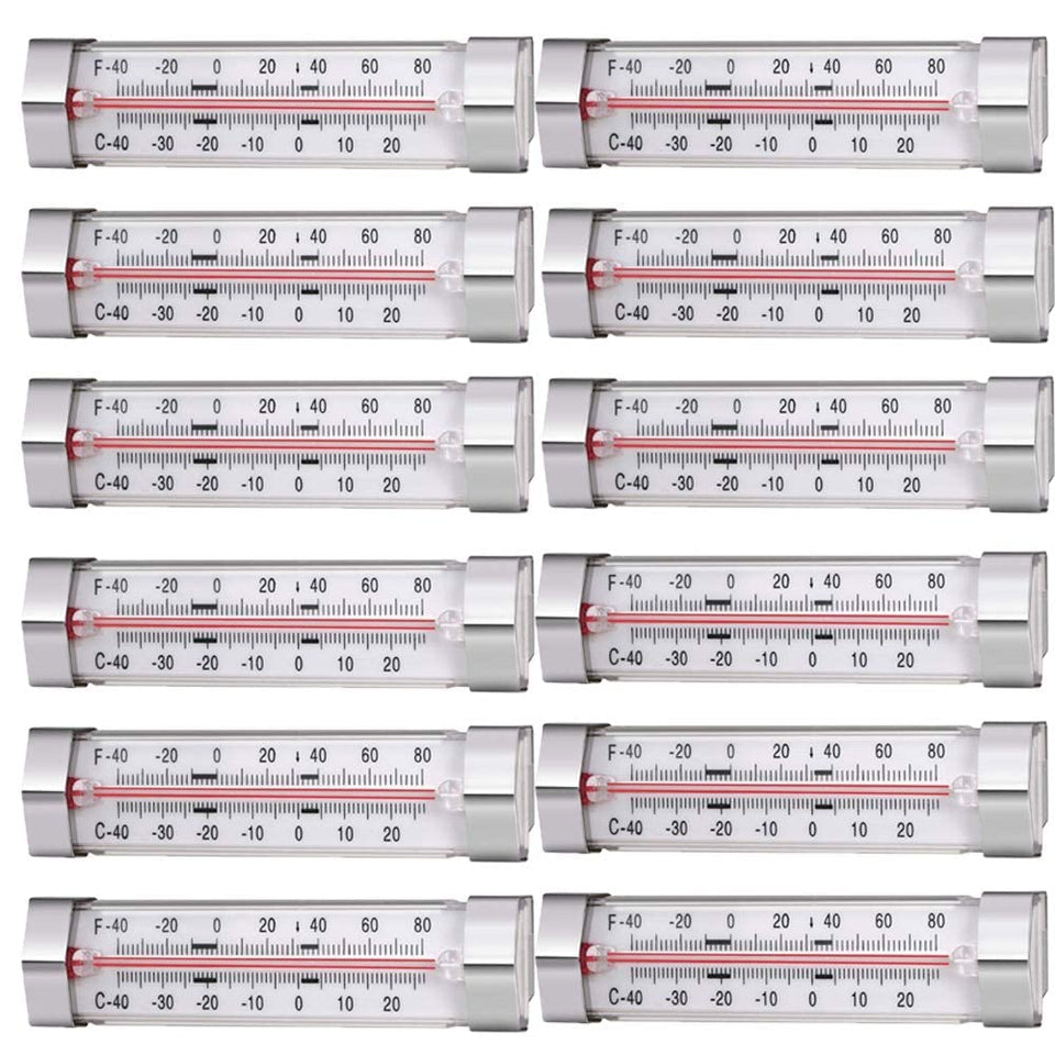 GERUSEA 12-pack fridge thermometer front view for accurate fridge temps
