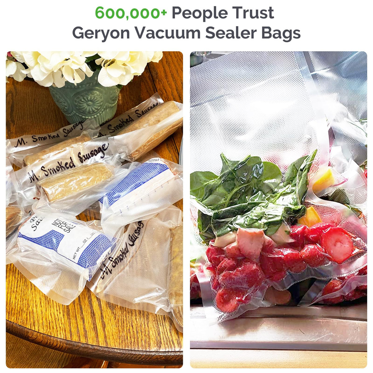 Geryon bag for sous vide cooking with confidence