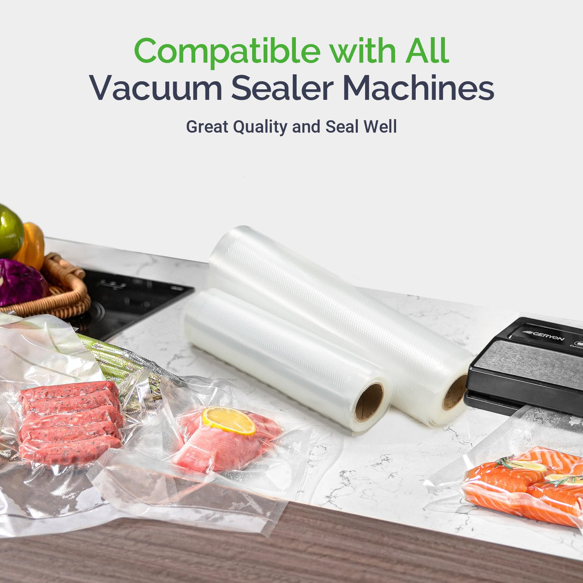 GERYON BPA-free 4mil material ensures durable freezing and microwave readiness.