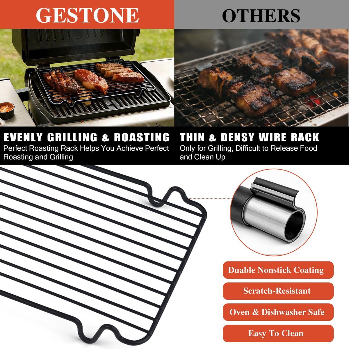 GESTONE AB-side height design allows adjusting rack height for different foods.