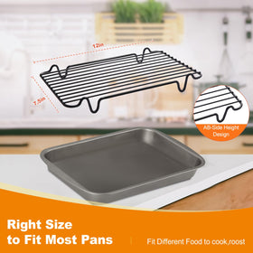 GESTONE roasting rack nonstick coating ensures easy food release and quick cleanup