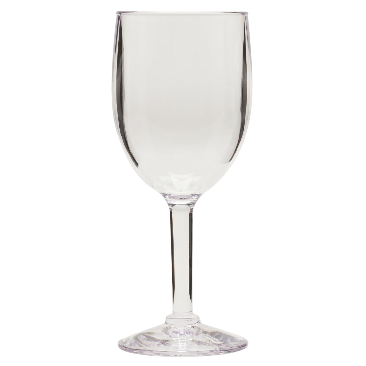 GET dishwasher-safe plastic wine glass keeps clarity through many washes.