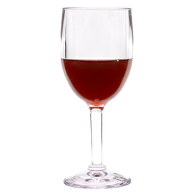 GET heavy-duty 8oz plastic wine glass with durable base for daily service.