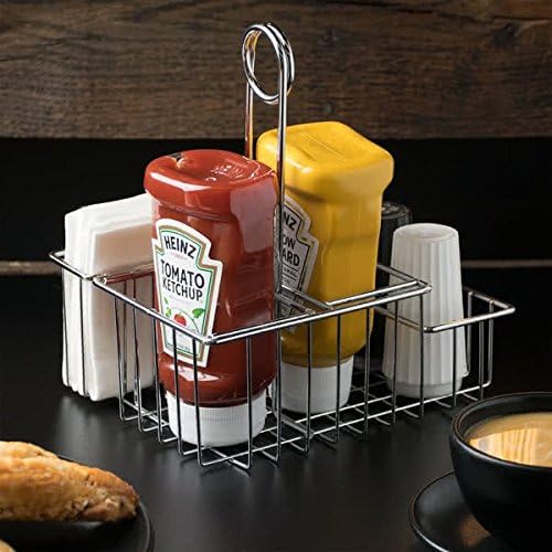 Professional chrome GET condiment caddy adds a polished home dining look