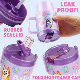 Backpack-ready Bluey bottle fits lunch boxes and school bags.
