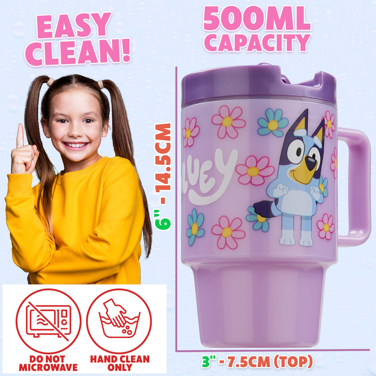 Purple Bluey finish on Get Trend bottle adds fun and appeal.