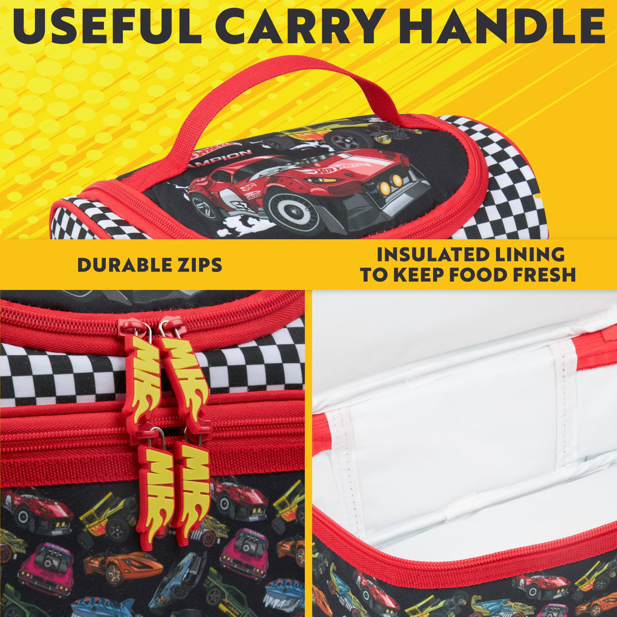 Get Trend Hot Wheels lunch bag soft-sided and lightweight