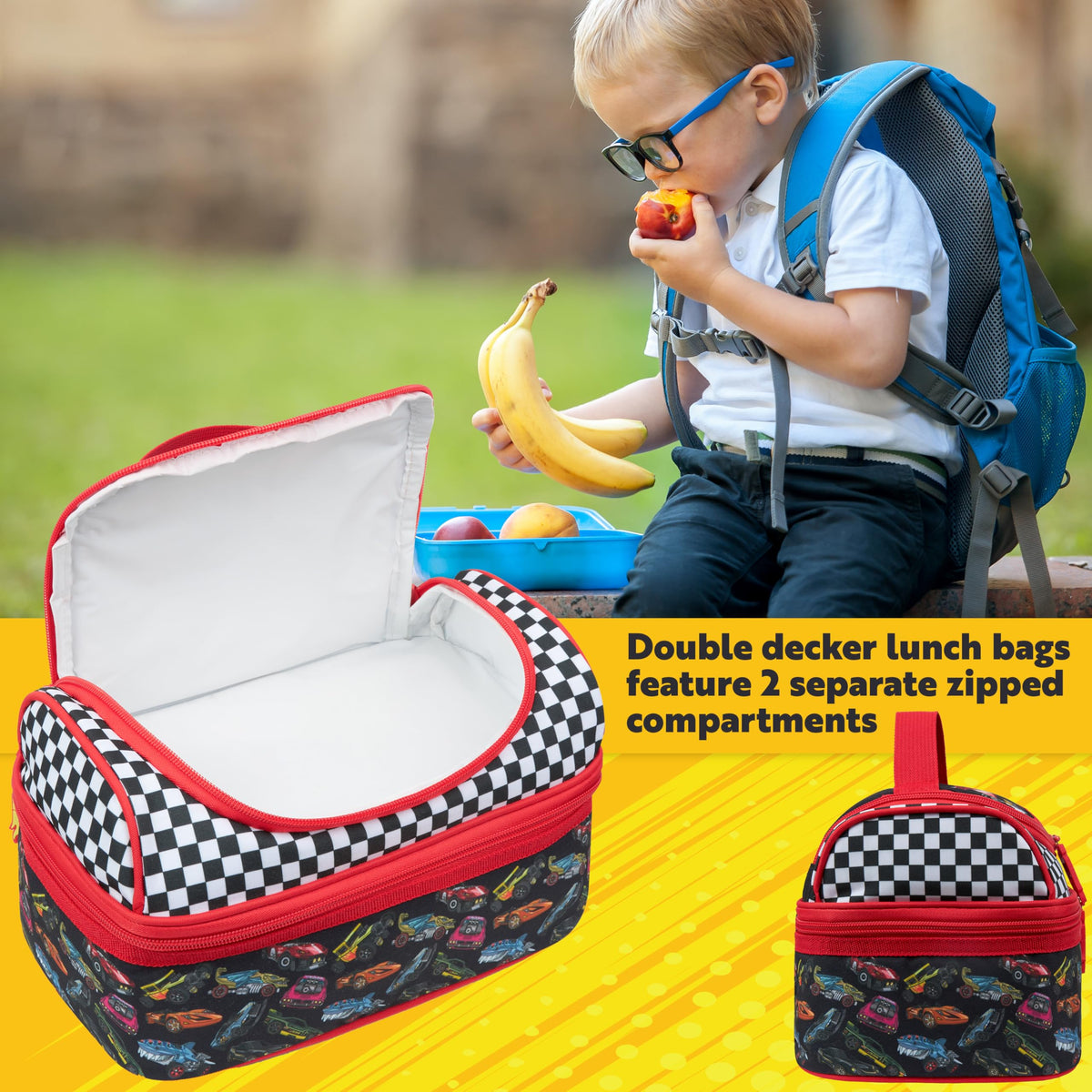 Get Trend Hot Wheels lunch bag with two compartments