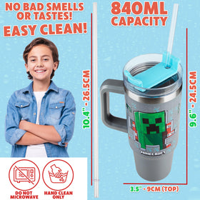 Get Trend Minecraft Kids Tumbler travel-friendly design fits backpacks and sports bags.