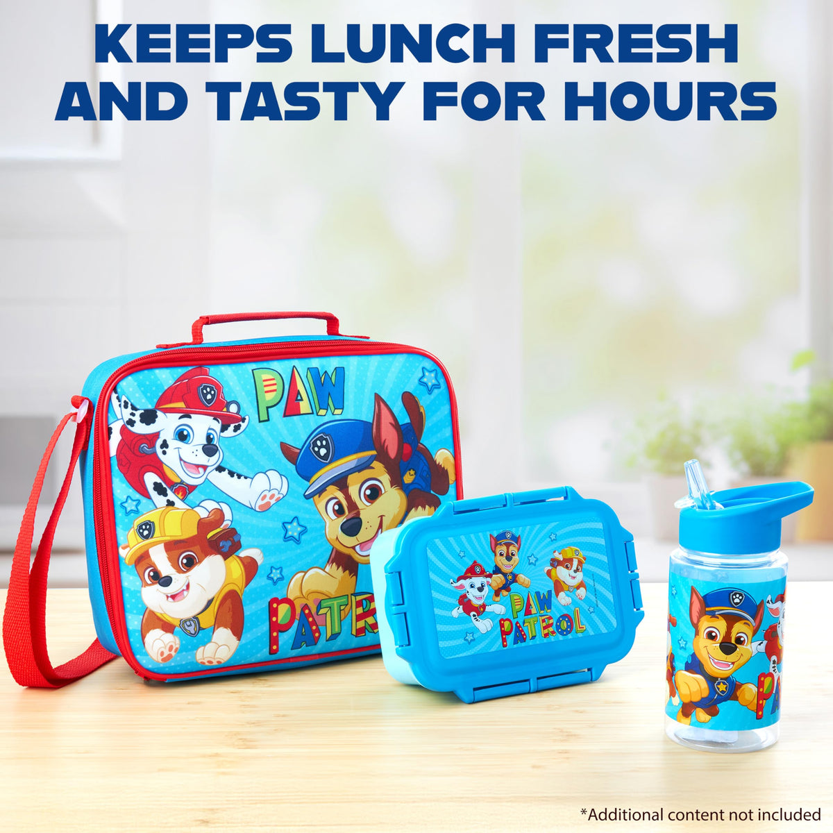 Get Trend Paw Patrol 3-piece set blue offers a complete lunch kit for kids.